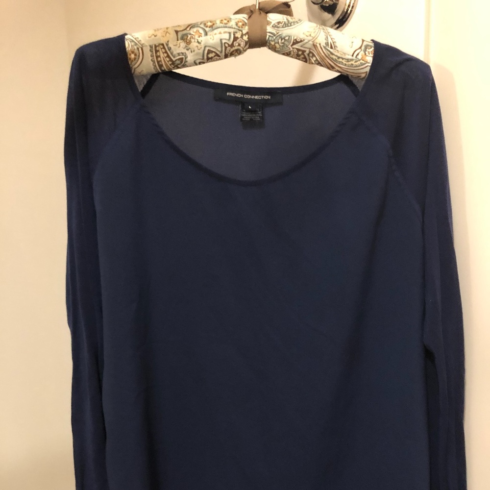 French Connection Deep Blue long sleeve top